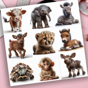 Adesivo Conjunto de Bebês Animais 2