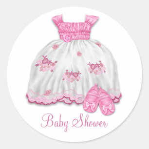 Adesivo Conjunto de Botinhas e Vestido Rosa para Chá de Be