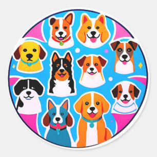 Adesivo Conjunto de Cachorros Adoráveis