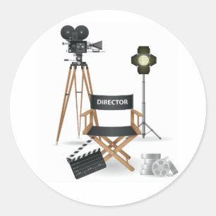 Adesivo Conjunto de Cadeira de Diretor de Cinema e Câmera
