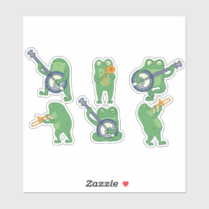 ADESIVO CONJUNTO DE CARACTERES DO SAPO MÚSICO