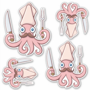 Adesivo Conjunto de Cartoons de Chef Lulas