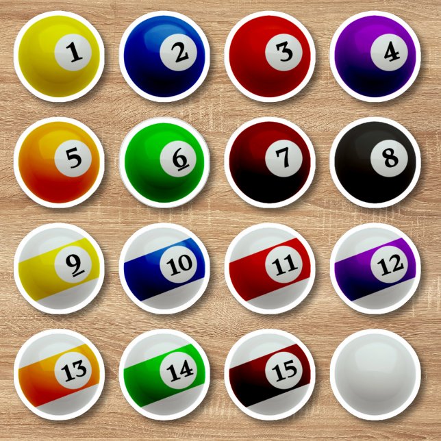 Adesivo Conjunto de Cheios de Bolas de Bilhetes de piscina (Pool Billiards Balls Full Set Sticker)