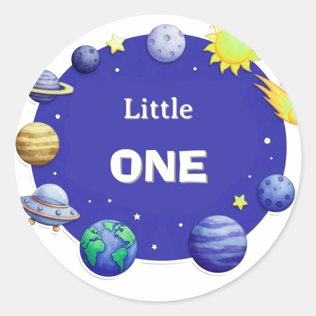 Adesivo Conjunto de Clipart de Círculo Espacial (Frente)