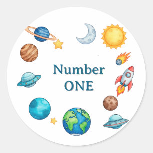 Adesivo Conjunto de clipart de círculo espacial com planet