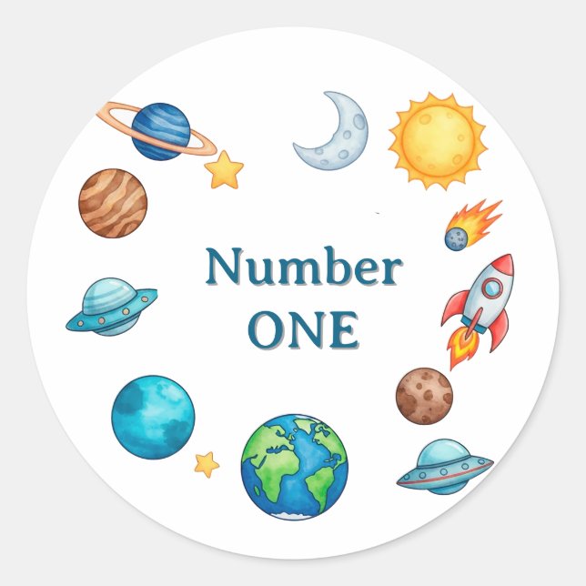 Adesivo Conjunto de clipart de círculo espacial com planet (Frente)