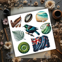 Conjunto de Coisas Kiwis da Nova Zelândia 1