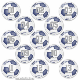 Adesivo conjunto de cores do time de futebol branco azul d