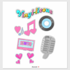 Adesivo Conjunto de Design de Diversão de Animação de Músi