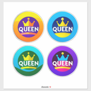 Adesivo Conjunto de Distintivos Redondos Coroa da Rainha