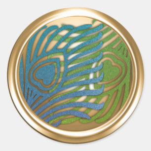 Adesivo Conjunto de Fechos de Envelope Peacock de Arte Dou