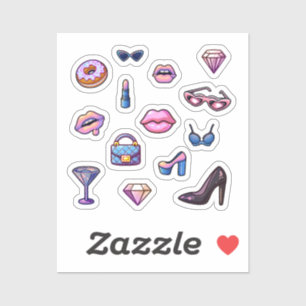 Adesivo Conjunto de garotas glamour Y2K