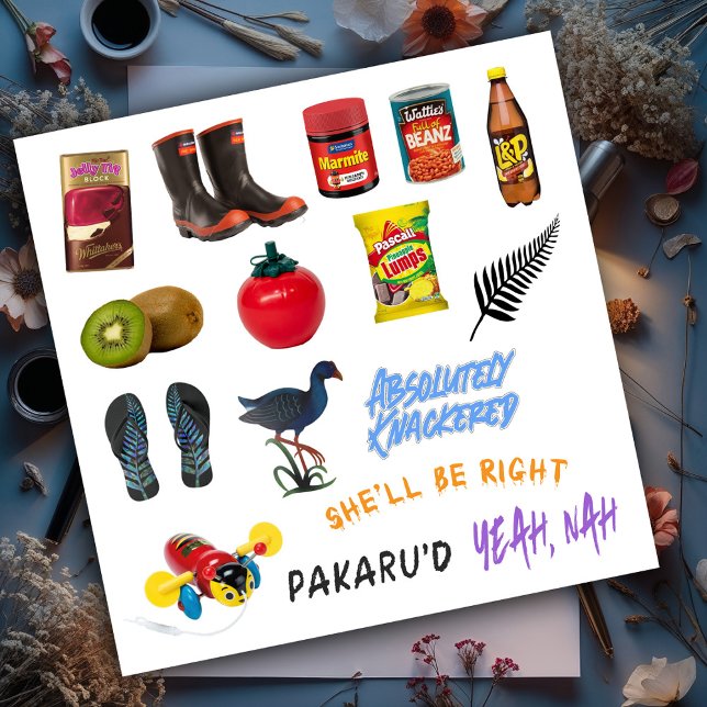 Adesivo Conjunto de Kiwiana da Nova Zelândia 6 (Criador carregado)