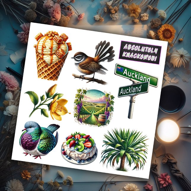 Adesivo Conjunto de Kiwiana Nova Zelândia 4 (Criador carregado)