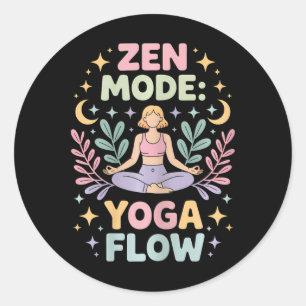 Adesivo Conjunto de Meditação Retro Fluxo de Yoga no Modo 