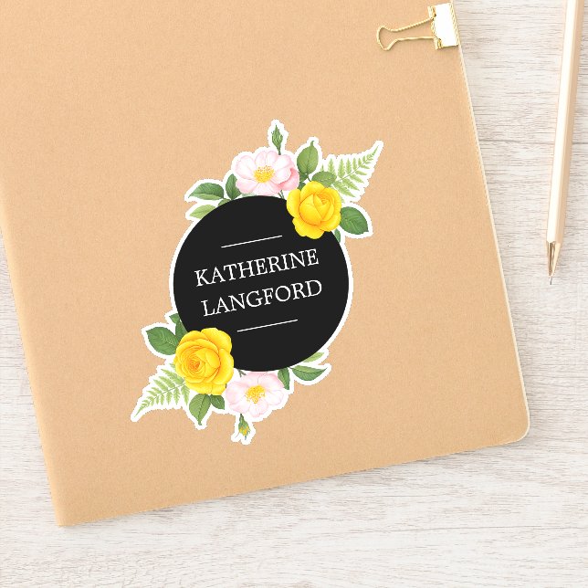 Adesivo Conjunto de negócios Salão de beleza Floral mínimo (Notebook)