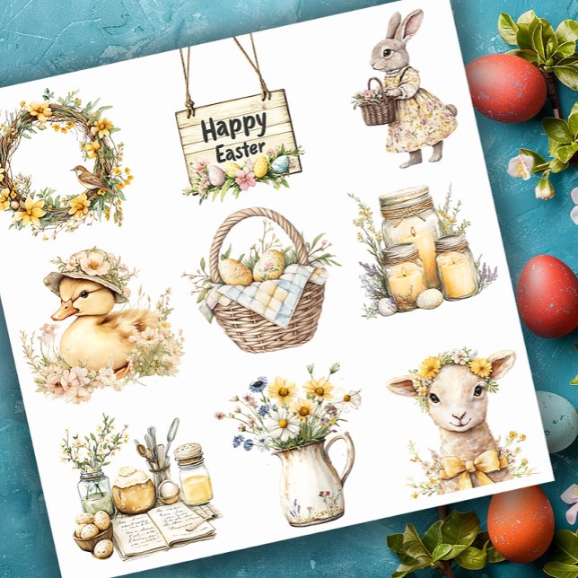 Adesivo Conjunto de Páscoa Amarelo 1 (Criador carregado)