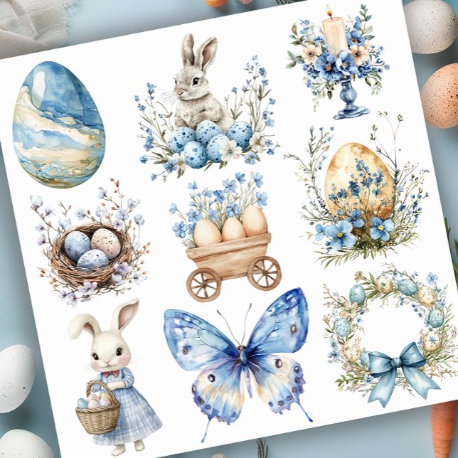 Adesivo Conjunto de Páscoa Azul 2 (Criador carregado)