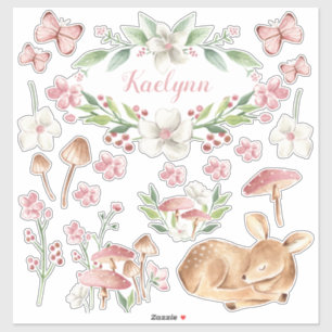 Adesivo Conjunto de Patches de Cogumelo Rosa Sintético