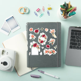 Adesivo Conjunto de rosas e flores de primavera