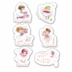 Adesivo Conjunto de scrapbook de menina fofa