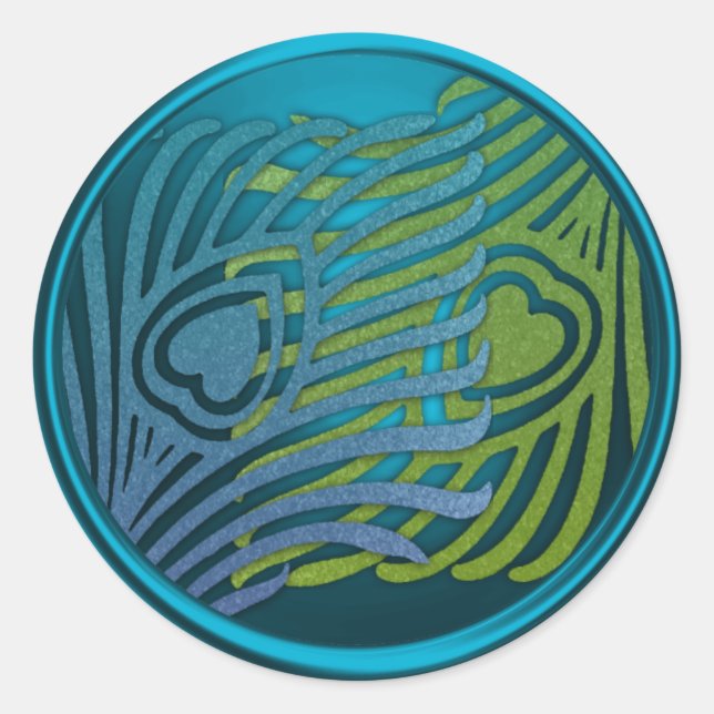 Adesivo Conjunto de Selagem de Envelope Peacock de Arte Te (Frente)
