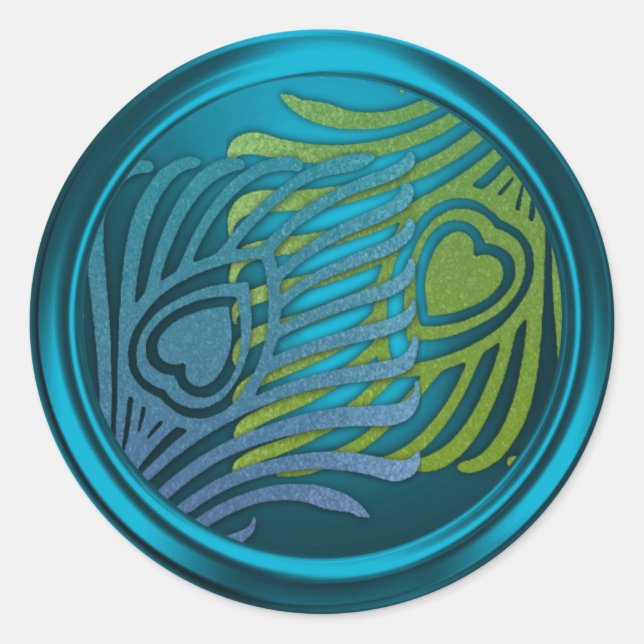 Adesivo Conjunto de Selagem de Envelope Peacock de Arte Te (Frente)