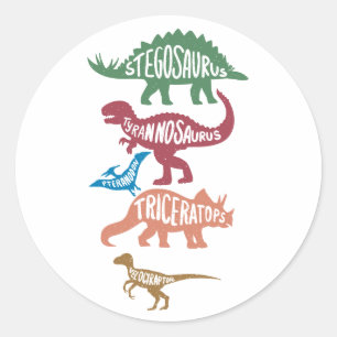Adesivo Conjunto de silhuetas de diferentes dinossauros