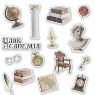 Adesivo Conjunto de Sticker Acadêmico Escuro DIÁRIOS
