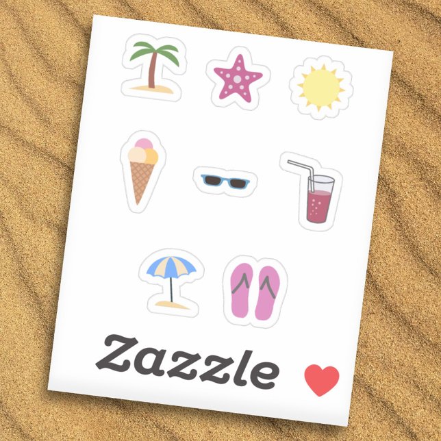 Adesivo Conjunto de Stickers de Verão de Praia (Beach Summer Stickers Set)