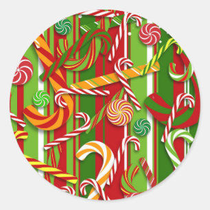 Adesivo Conjunto Divertido de Natal de Candy Cane, 20