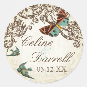 Adesivo Conjunto do casamento de Botanica - Tan de creme