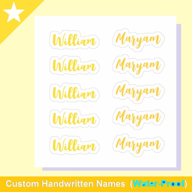Adesivo (Conjunto Dourado de 10) Nome do Script de Assinat (Gold name stickers
Luxury name labels)