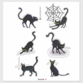 Adesivo Conjunto Halloween Black Cats and Spiders ID852