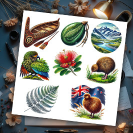 Adesivo Conjunto Kiwiana da Nova Zelândia 3