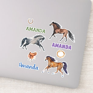 Adesivo Conjunto Personalizado de Nome de Amante de Cavalo