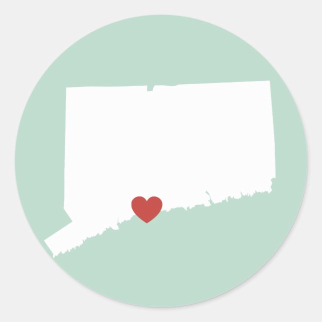Adesivo Connecticut Love - Customizable Sticker (Frente)