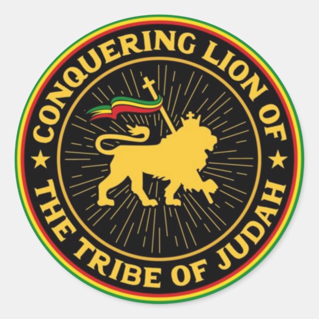 Adesivo Conquering Lion of the Tribe of Judah - Rastafari (Frente)