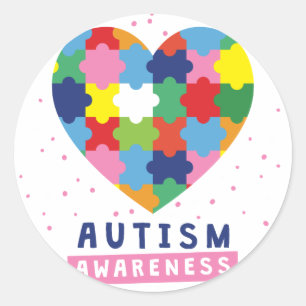 Adesivo consciência cor-de-rosa do autismo