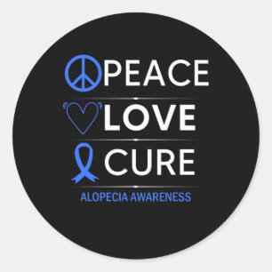 Adesivo Consciência da Alopecia Areata Paz Amor Cura Perda