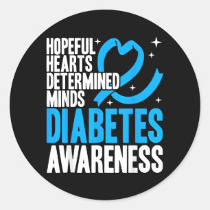 Adesivo Consciência da Diabetes Corações Esperançosos Ment