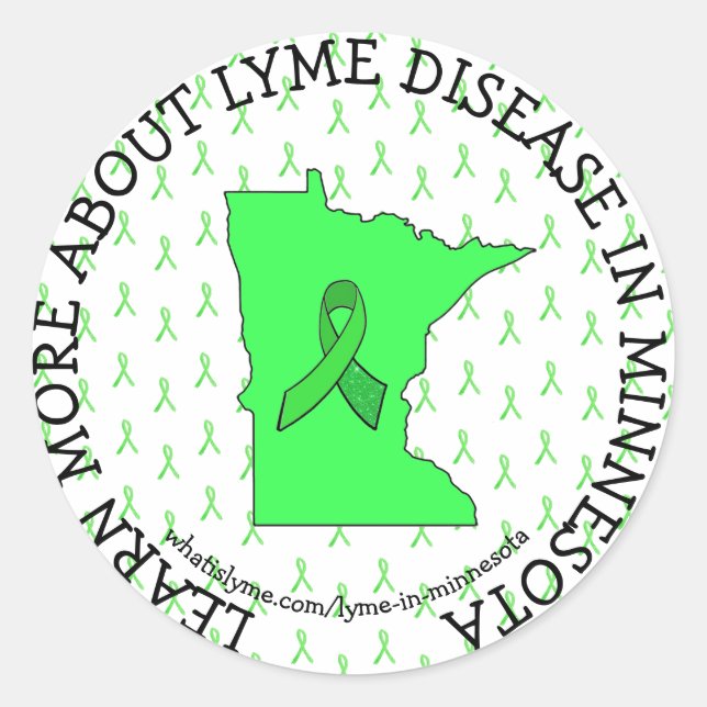 Adesivo Consciência da doença de Lyme em Minnesota Sticker (Frente)