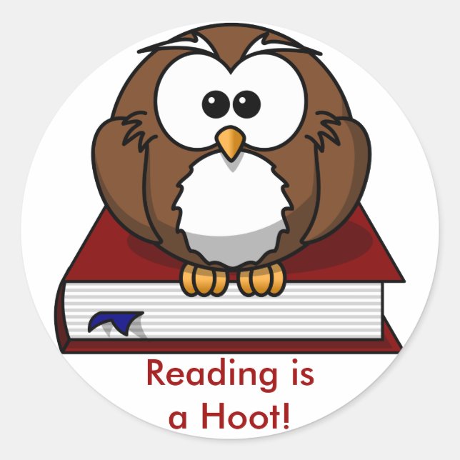 Adesivo Consciência da literatura: Ler é uma Hoot (Frente)