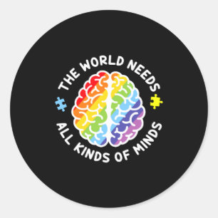 Adesivo Consciência do Autismo Cérebro O Mundo Precisa de 