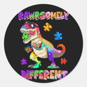 Adesivo Consciência do Autismo Dinossauro Muito Diferente
