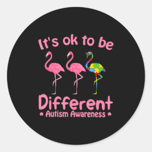 Adesivo Consciência do Autismo É Ok Ser Diferente Flamigo