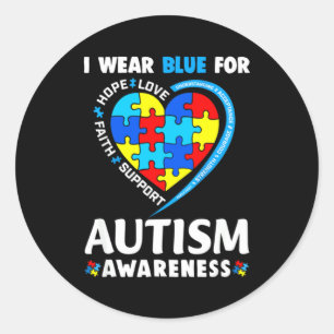 Adesivo Consciência do Autismo Eu Uso Azul Para a Consciên