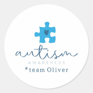 Adesivo consciência do autismo peça de quebra-cabeça azul