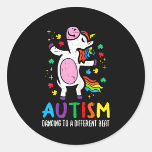 Adesivo Consciência do Autismo Unicórnio Dançando Diferent