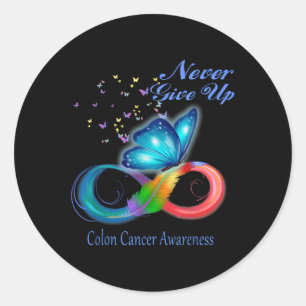 Adesivo Consciência do Cancer de Colons de Borboleta